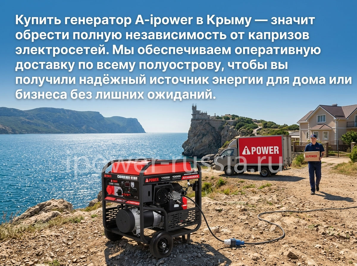 Купить генератор A-ipower в Крыму — значит обрести полную независимость от капризов электросетей.